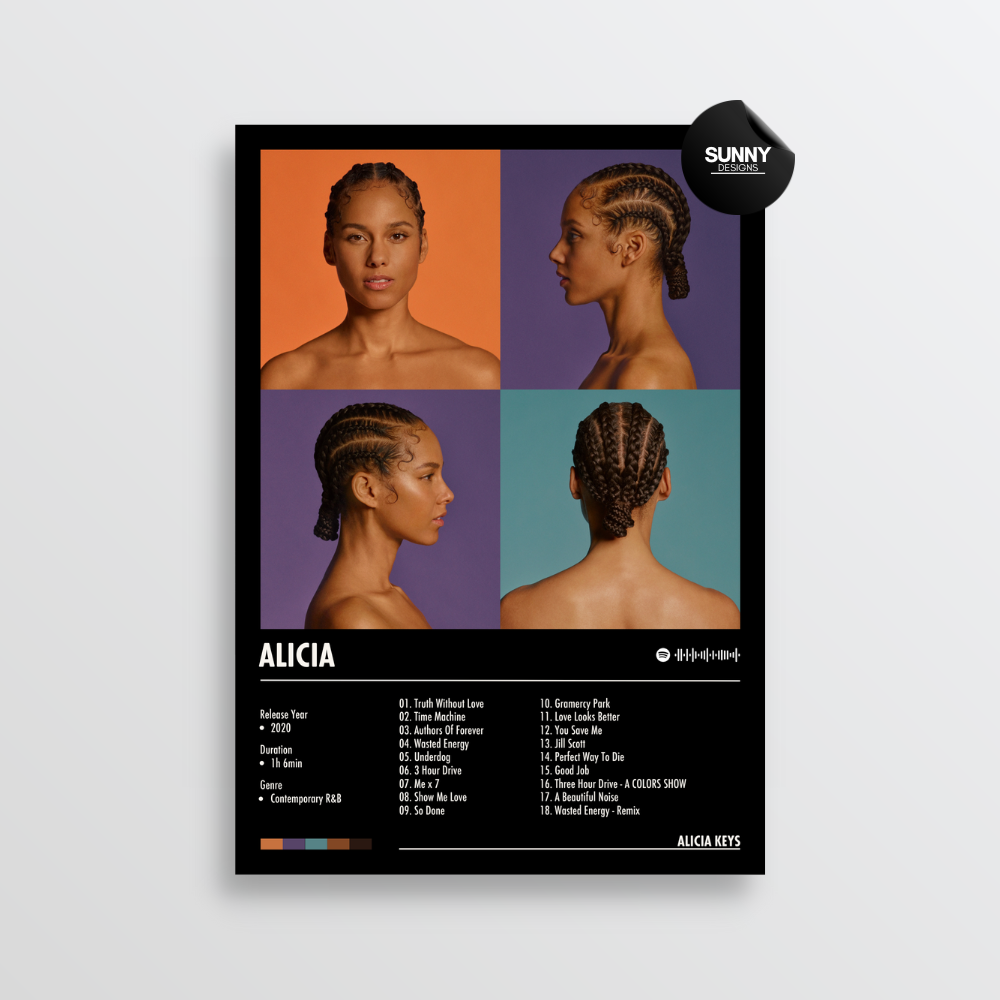 Alicia Keys ALICIA merch custom album cover poster music poster personalized gifts poster mockup poster template album posters for wall Sunny Designs Poster 