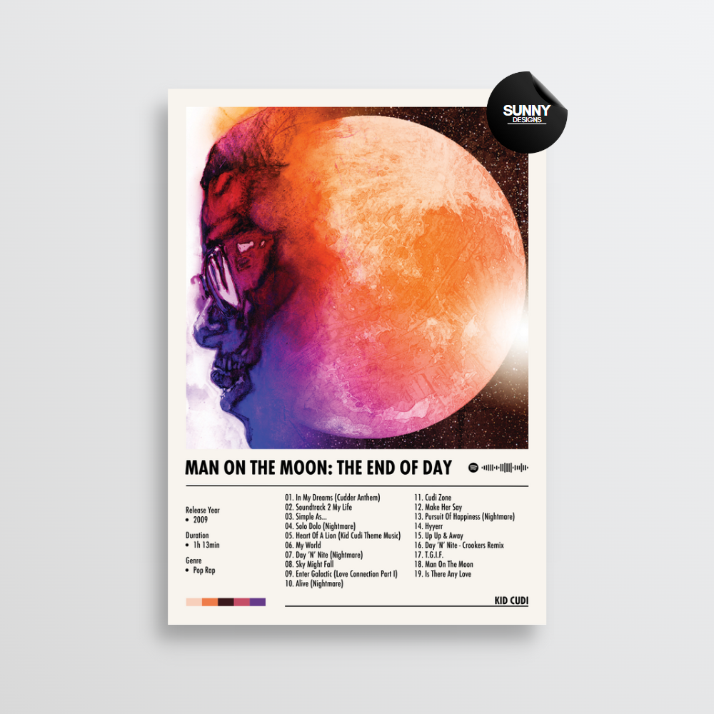 Kid Cudi Man On The Moon The End Of Day merch custom album cover poster music poster personalized gifts poster mockup poster template Sunny Designs Poster 