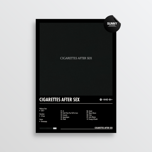 Cigarettes After Sex Cigarettes After Sex merch custom album cover poster music poster personalized gifts poster mockup poster template album posters for wall Sunny Designs Poster 