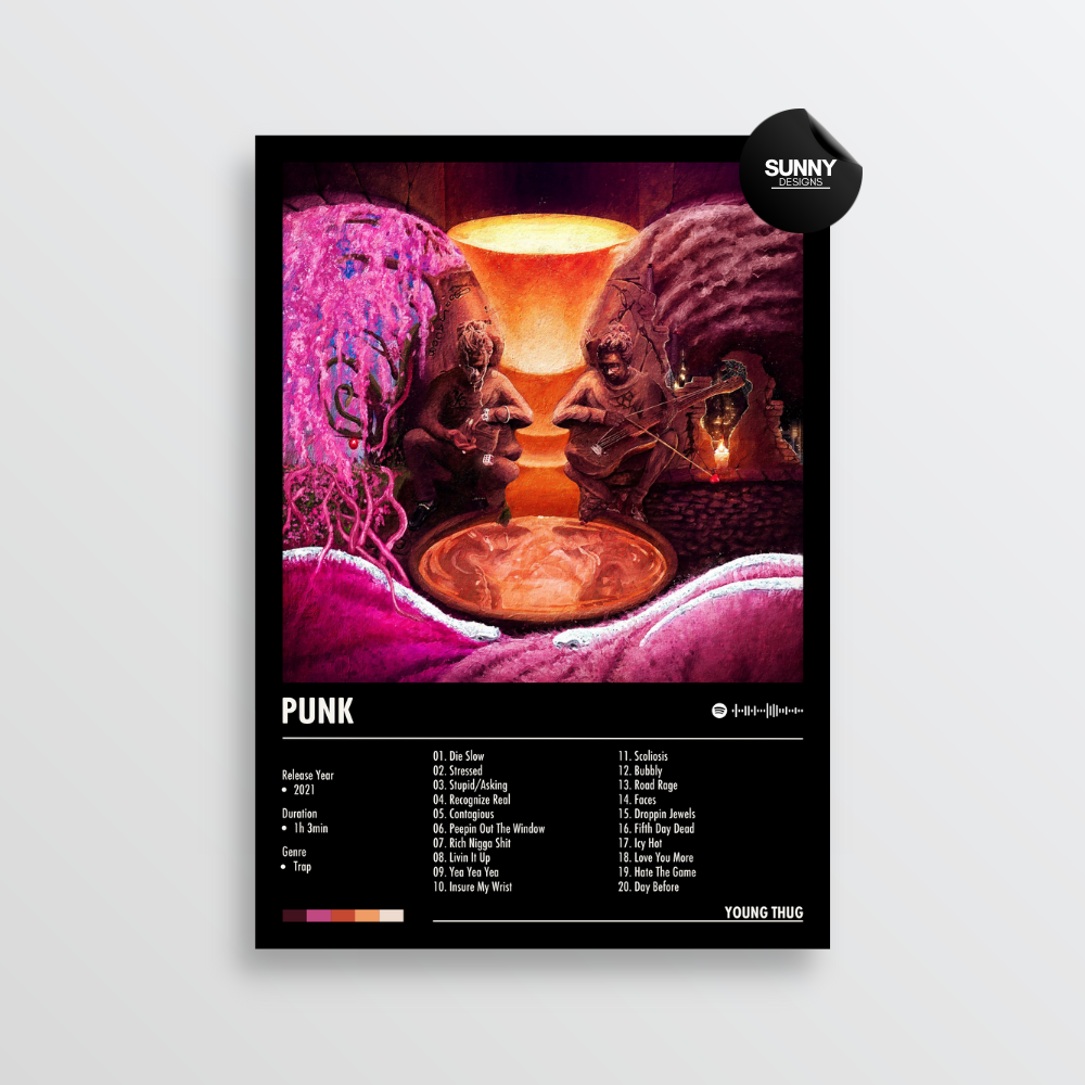 Young Thug Punk merch custom album cover poster music poster personalized gifts poster mockup poster template album posters for wall Sunny Designs Poster 