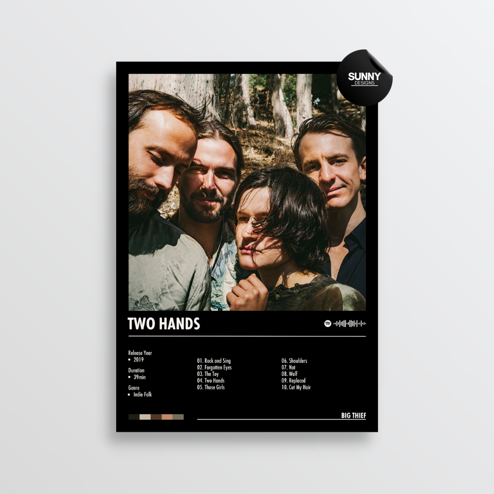 Big Thief Two Hands merch custom album cover poster music poster personalized gifts poster mockup poster template album posters for wall Sunny Designs Poster
