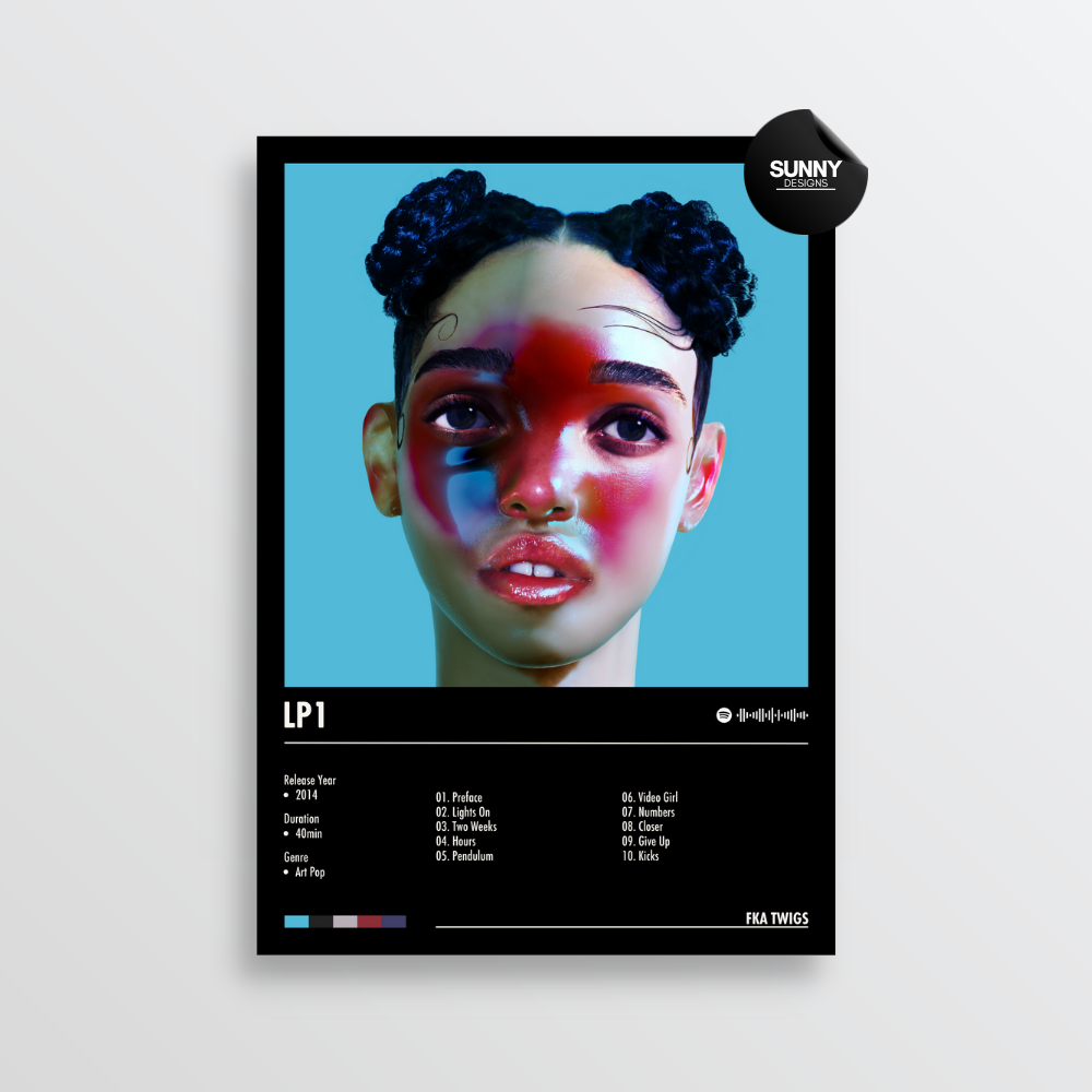 FKA twigs LP1 merch custom album cover poster music poster personalized gifts poster mockup poster template album posters for wall Sunny Designs Poster 