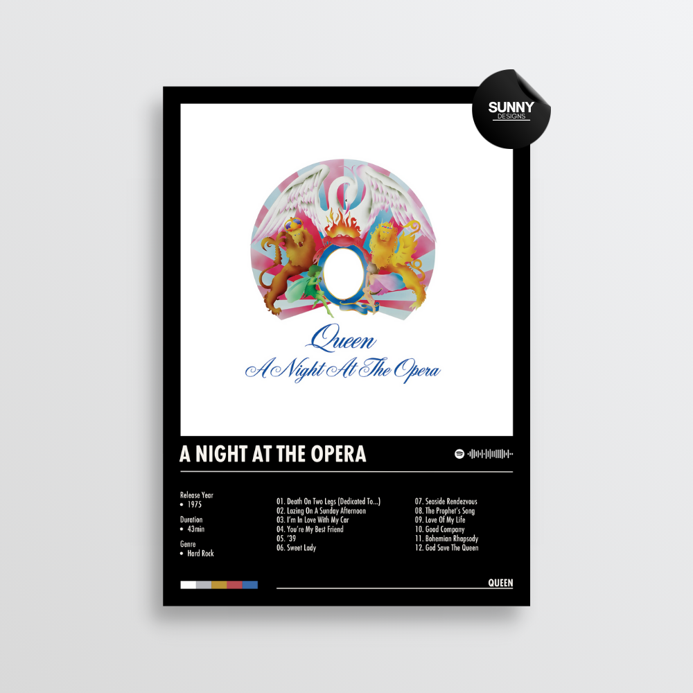 Queen A Night At The Opera merch custom album cover poster music poster personalized gifts poster mockup poster template album posters for wall Sunny Designs Poster 