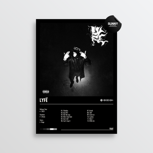 Yeat Lyfe merch custom album cover poster music poster personalized gifts poster mockup poster template album posters for wall Sunny Designs Poster 