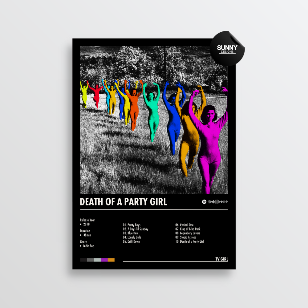 TV Girl Death of a Party Girl merch custom album cover poster music poster personalized gifts poster mockup poster template album posters for wall Sunny Designs Poster 