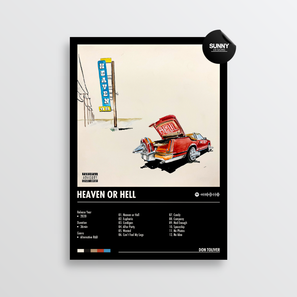 Don Toliver Heaven Or Hell merch custom album cover poster music poster personalized gifts poster mockup poster template album posters for wall Sunny Designs Poster 