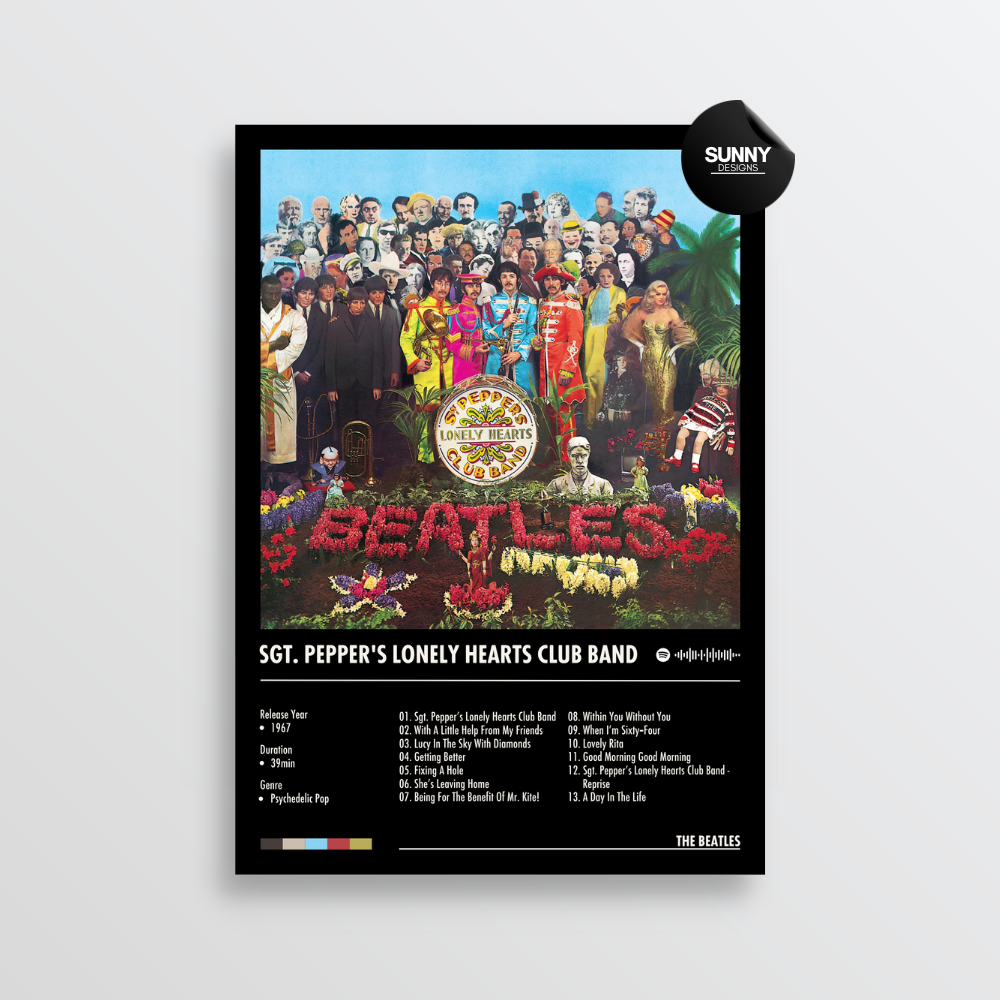 The Beatles Sgt. Pepper's Lonely Hearts Club Band merch custom album cover poster music poster personalized gifts poster mockup poster template album posters for wall Sunny Designs Poster 