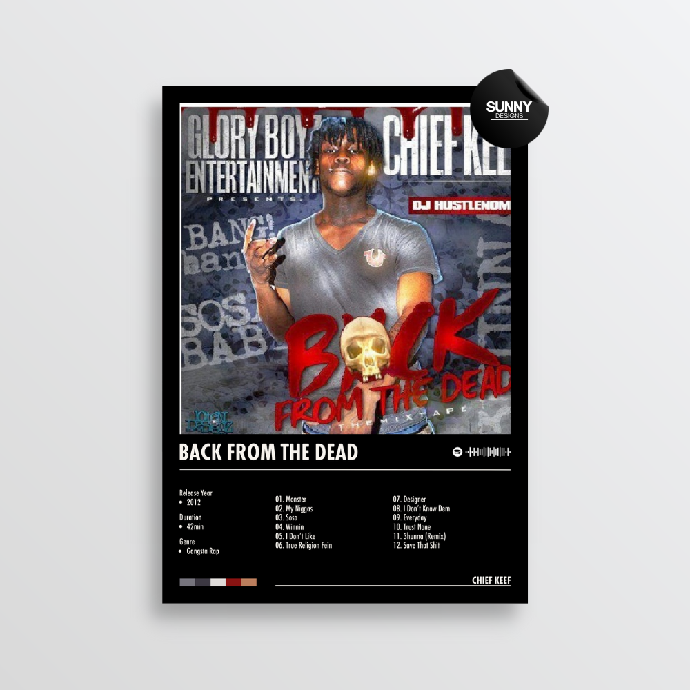 Chief Keef Back from the Dead merch custom album cover poster music poster personalized gifts poster mockup poster template album posters for wall Sunny Designs Poster 