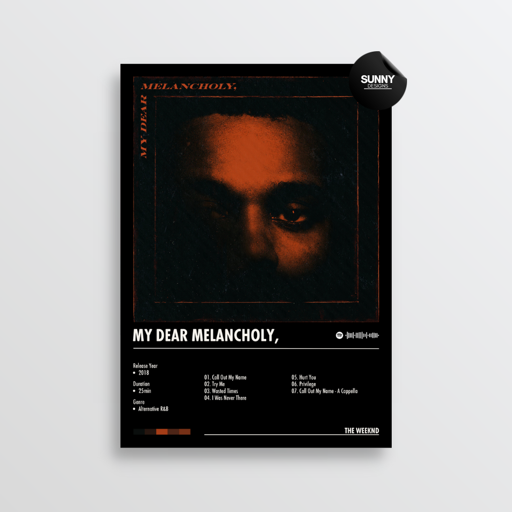 The Weeknd My Dear Melancholy merch custom album cover poster music poster personalized gifts poster mockup poster template Sunny Designs Poster 