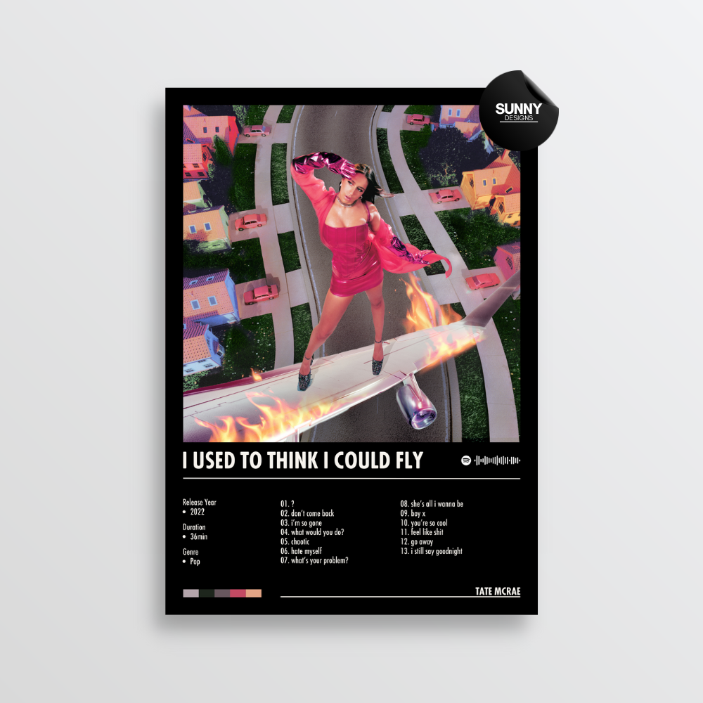 Tate McRae i used to think i could fly merch custom album cover poster music poster personalized gifts poster mockup poster template album posters for wall Sunny Designs Poster 