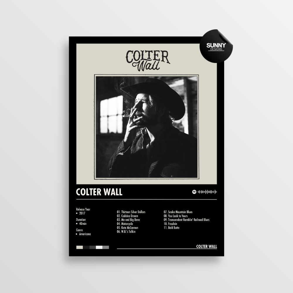 Colter Wall Colter Wall merch custom album cover poster music poster personalized gifts poster mockup poster template album posters for wall Sunny Designs Poster
