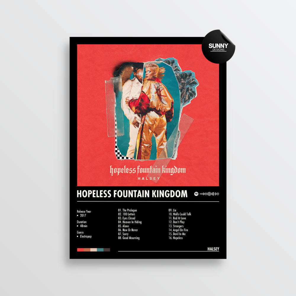 Halsey hopeless fountain kingdom merch custom album cover poster music poster personalized gifts poster mockup poster template album posters for wall Sunny Designs Poster 