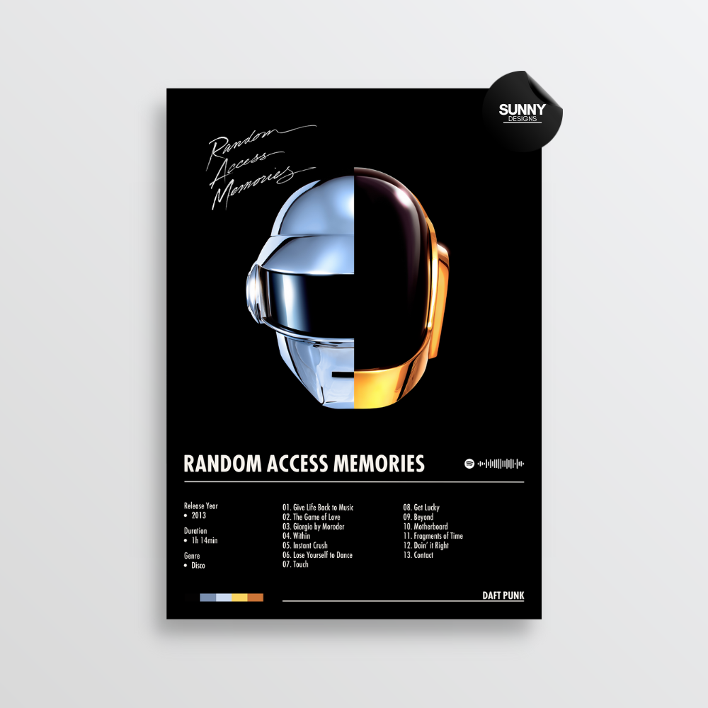 Daft Punk Random Access Memories merch custom album cover poster music poster personalized gifts poster mockup poster template album posters for wall Sunny Designs Poster 