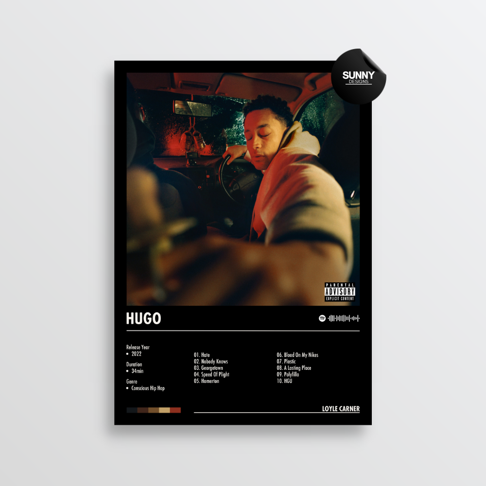 Loyle Carner hugo merch custom album cover poster music poster personalized gifts poster mockup poster template album posters for wall Sunny Designs Poster 