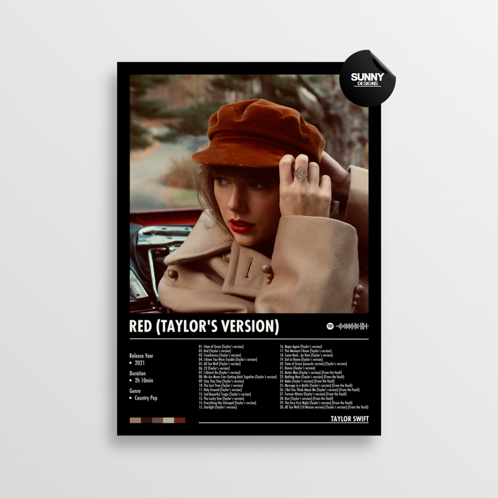 Taylor Swift Red (Taylor's Version) merch custom album cover poster music poster personalized gifts poster mockup poster template Sunny Designs Poster