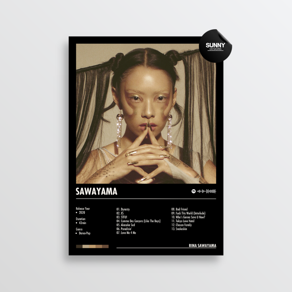 Rina Sawayama SAWAYAMA merch custom album cover poster music poster personalized gifts poster mockup poster template album posters for wall Sunny Designs Poster 