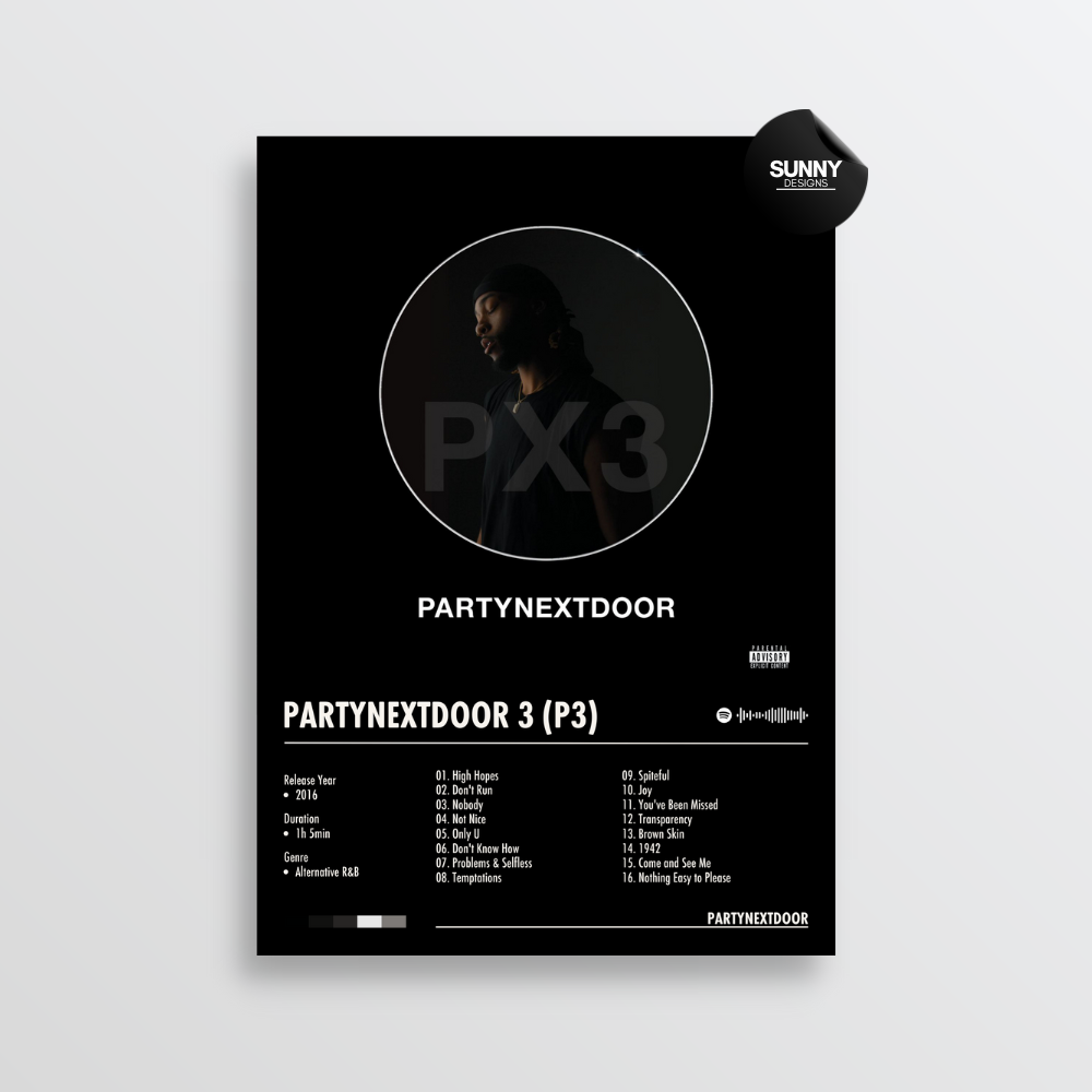 PartyNextdoor PartyNextdoor 3 P3 Album Cover Poster Sunny PartyNextdoor PartyNextdoor 3 P3 Album Cover Poster Sunny