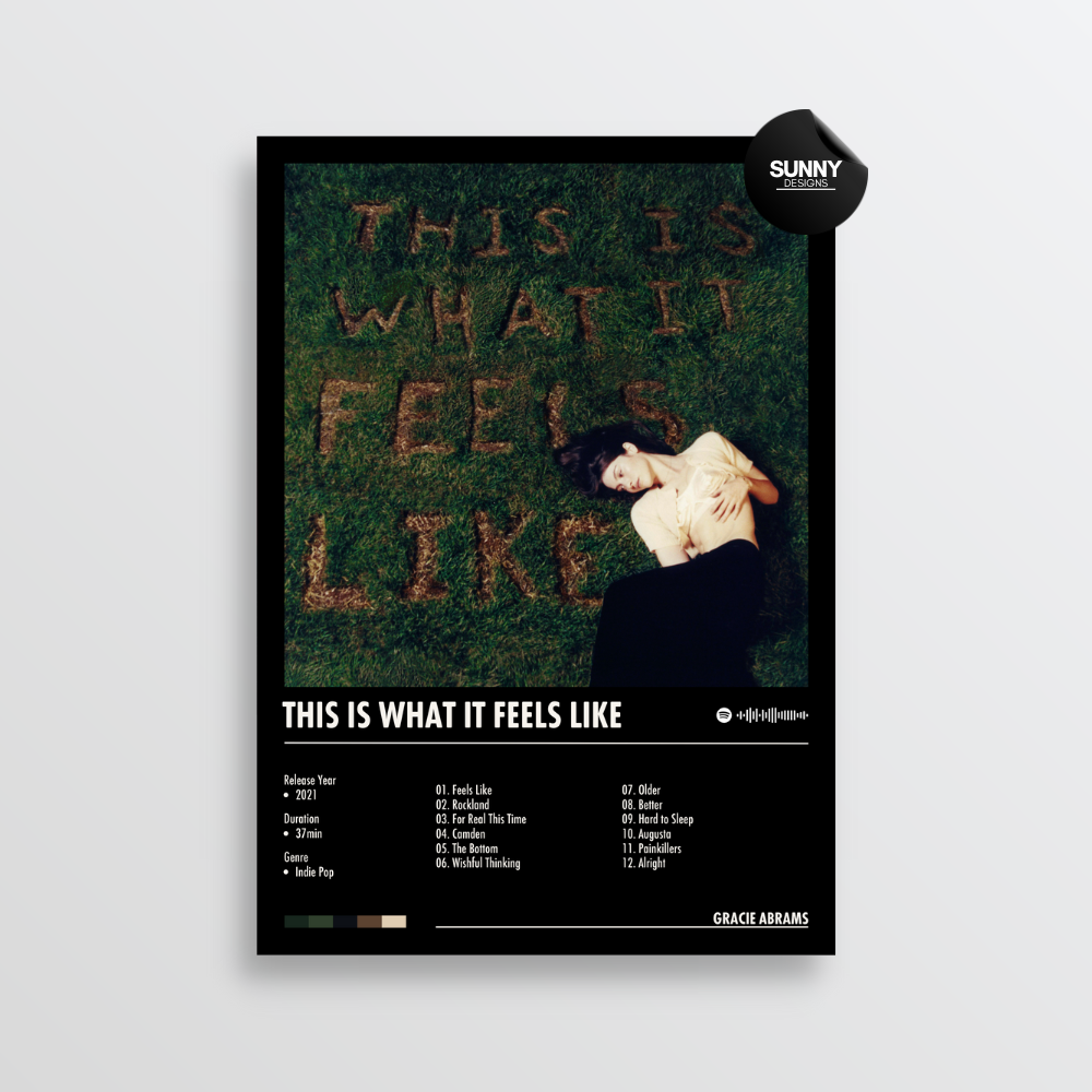 Gracie Abrams This Is What It Feels Like merch custom album cover poster music poster personalized gifts poster mockup poster template album posters for wall Sunny Designs Poster 