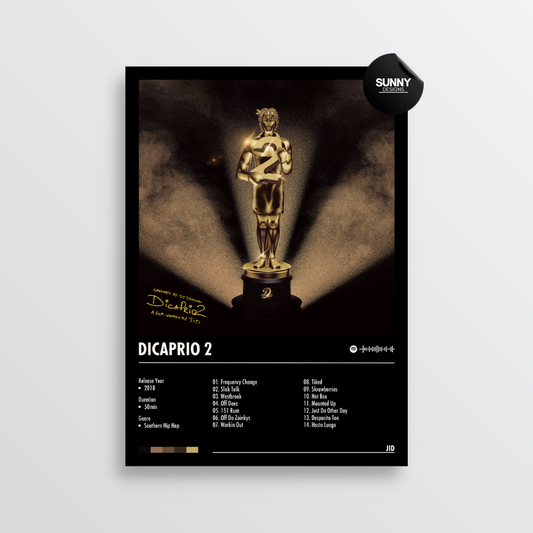 JID DiCaprio 2 merch custom album cover poster music poster personalized gifts poster mockup poster template album posters for wall Sunny Designs Poster 