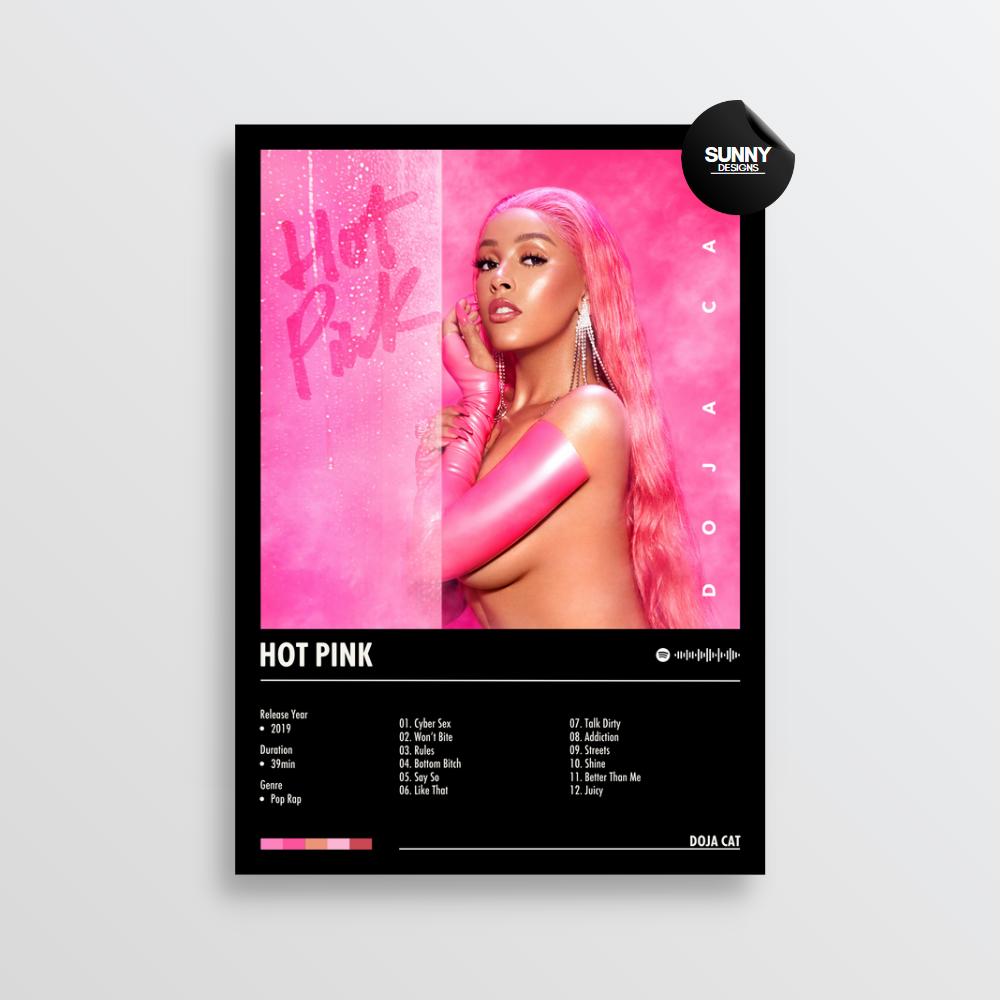 Doja Cat Hot Pink merch custom album cover poster music poster personalized gifts poster mockup poster template Sunny Designs Poster 