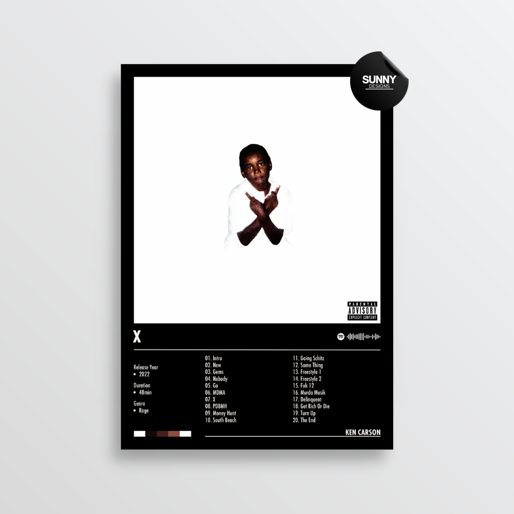 Ken Carson X merch custom album cover poster music poster personalized gifts poster mockup poster template album posters for wall Sunny Designs Poster 