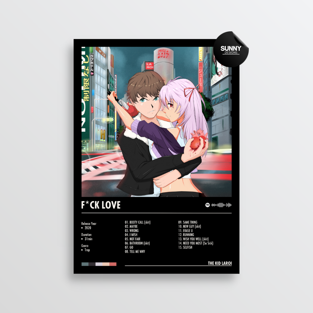 The Kid LAROI FUCK LOVE merch custom album cover poster music poster personalized gifts poster mockup poster template album posters for wall Sunny Designs Poster 