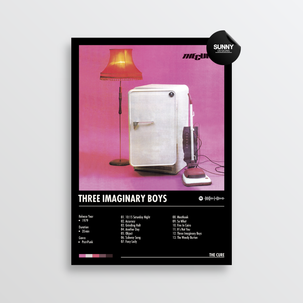 The Cure Three Imaginary Boys merch custom album cover poster music poster personalized gifts poster mockup poster template album posters for wall Sunny Designs Poster
