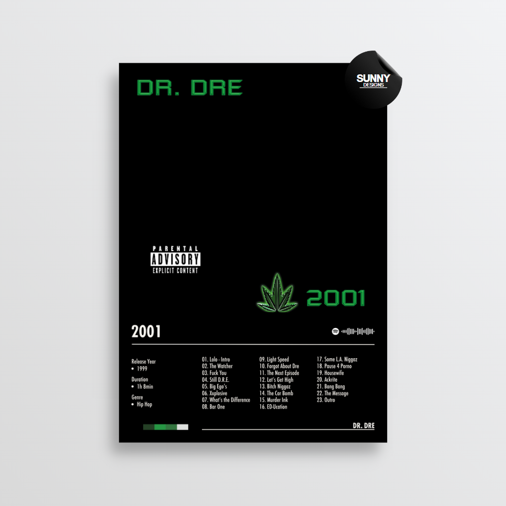 Dr. Dre 2001 merch custom album cover poster music poster personalized gifts poster mockup poster template Sunny Designs Poster 