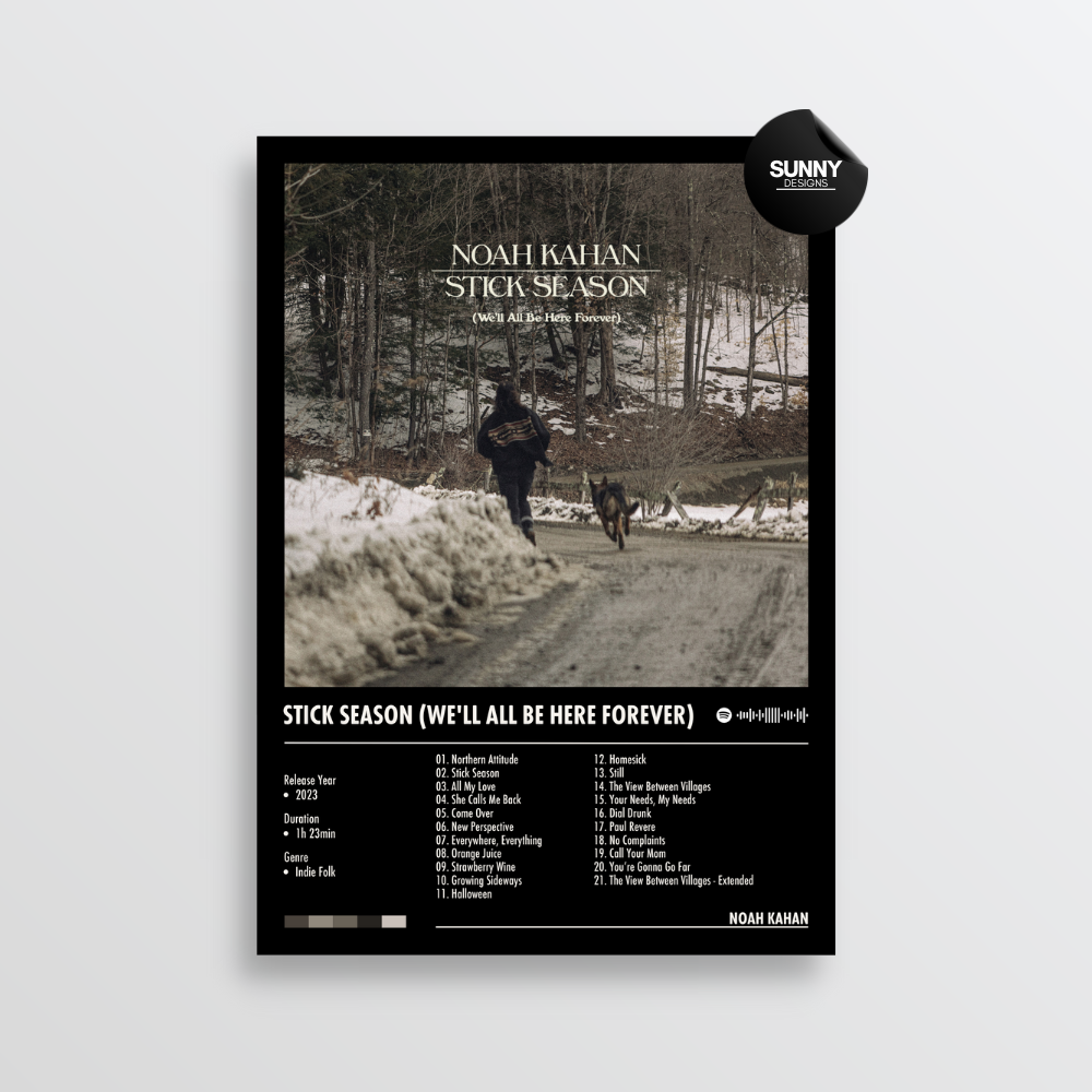 Noah Kahan Stick Season (We'll All Be Here Forever) merch custom album cover poster music poster personalized gifts poster mockup poster template album posters for wall Sunny Designs Poster 