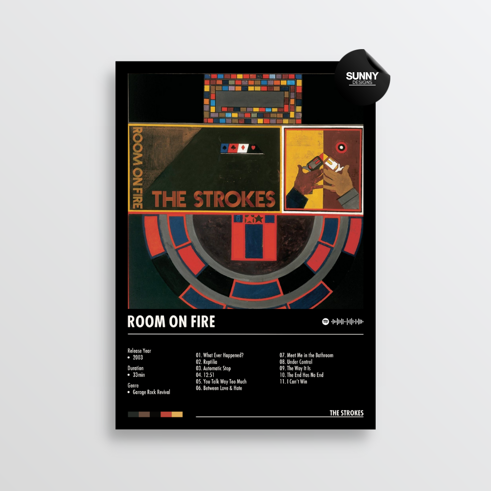 The Strokes Room On Fire merch custom album cover poster music poster personalized gifts poster mockup poster template album posters for wall Sunny Designs Poster 