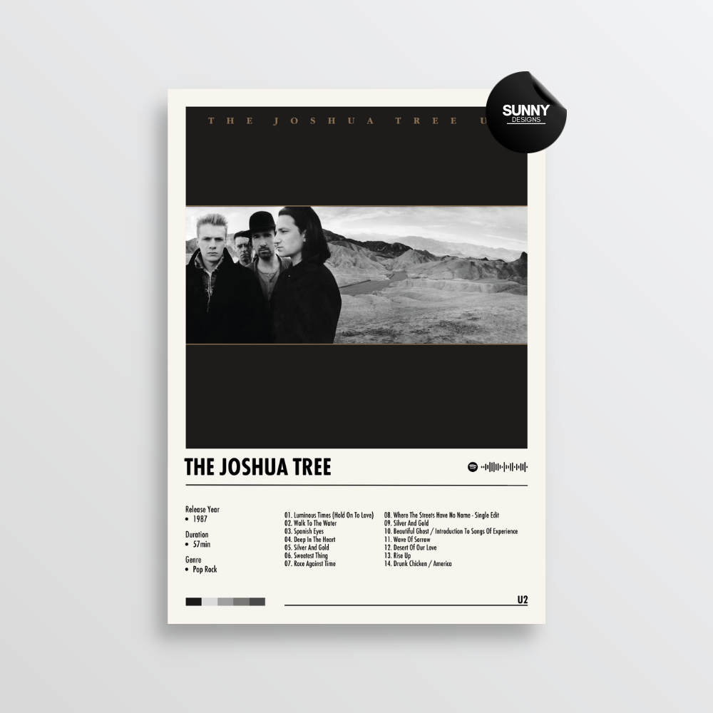 U2 The Joshua Tree merch custom album cover poster music poster personalized gifts poster mockup poster template album posters for wall Sunny Designs Poster 