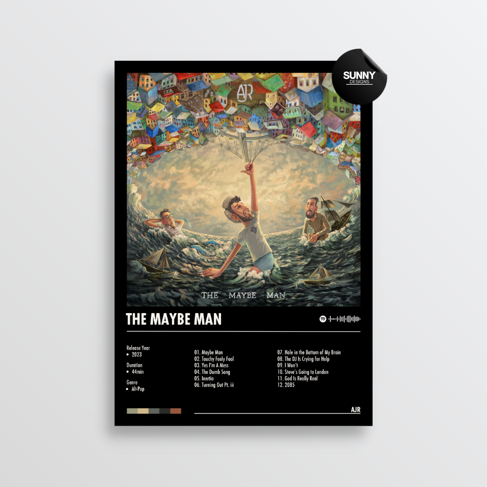 AJR The Maybe Man merch custom album cover poster music poster personalized gifts poster mockup poster template album posters for wall Sunny Designs Poster 