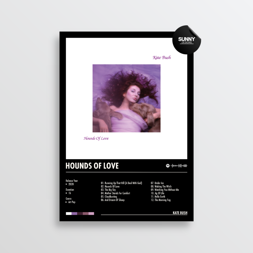 Kate Bush Hounds of Love merch custom album cover poster music poster personalized gifts poster mockup poster template album posters for wall Sunny Designs Poster 