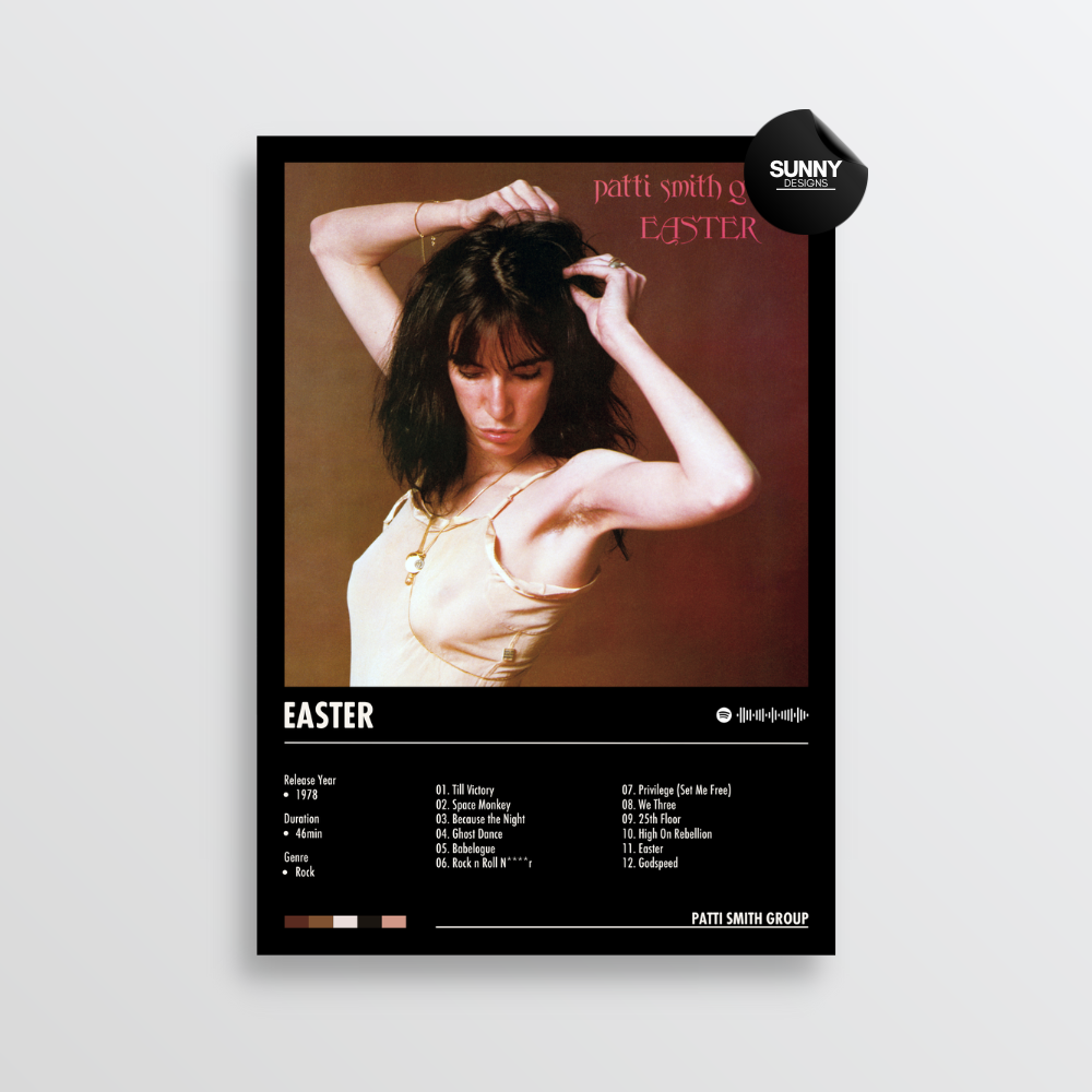 Patti Smith Group Easter merch custom album cover poster music poster personalized gifts poster mockup poster template album posters for wall tracklist Sunny Designs Poster
