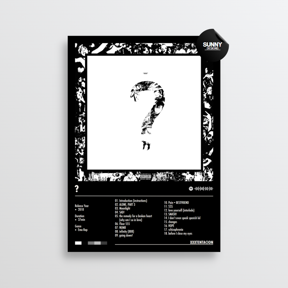 XXXTENTACION ? merch custom album cover poster music poster personalized gifts poster mockup poster template Sunny Designs Poster 