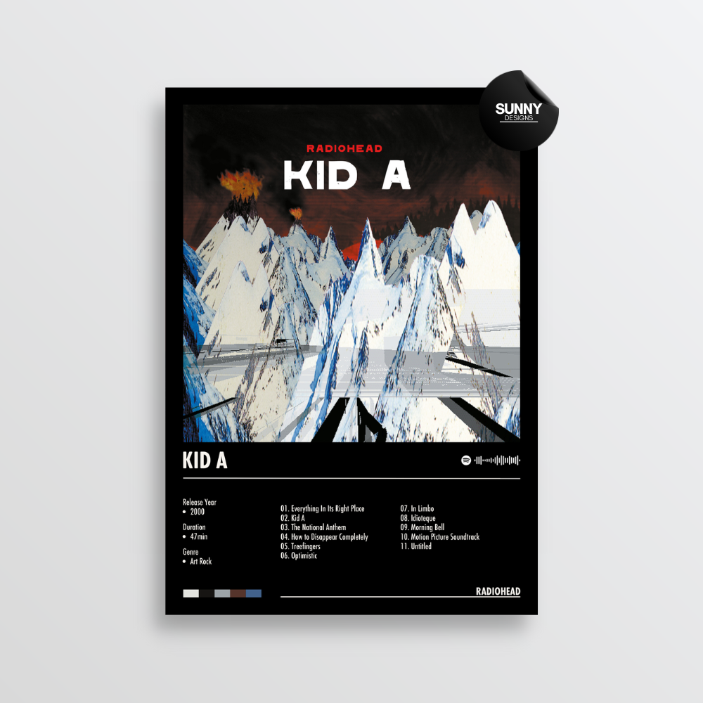 Radiohead Kid A merch custom album cover poster music poster personalized gifts poster mockup poster template album posters for wall Sunny Designs Poster
