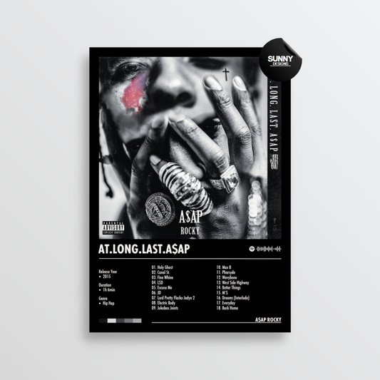 ASAP Rocky AT.LONG.LAST.A$AP merch custom album cover poster music poster personalized gifts poster mockup poster template Sunny Designs Poster 