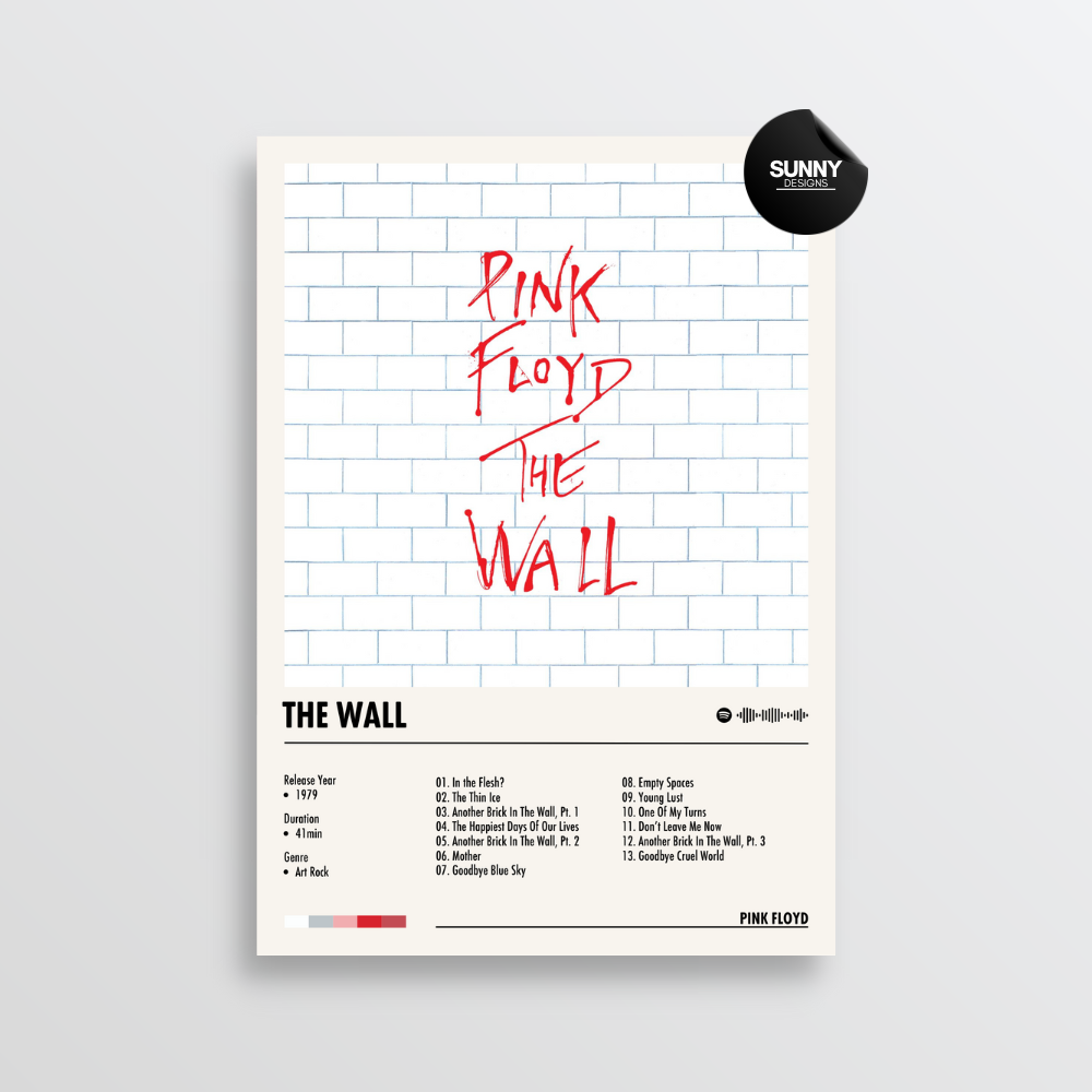 Pink Floyd The Wall merch custom album cover poster music poster personalized gifts poster mockup poster template album posters for wall Sunny Designs Poster 