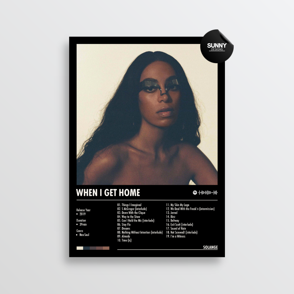 Solange When I Get Home merch custom album cover poster music poster personalized gifts poster mockup poster template album posters for wall Sunny Designs Poster 