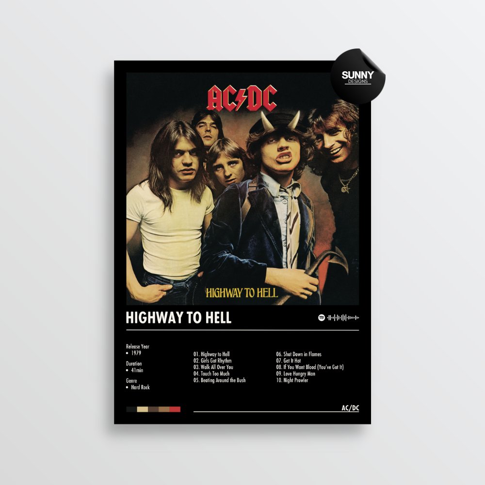 ACDC  Highway to Hell merch custom album cover poster music poster personalized gifts poster mockup poster template album posters for wall Sunny Designs Poster 