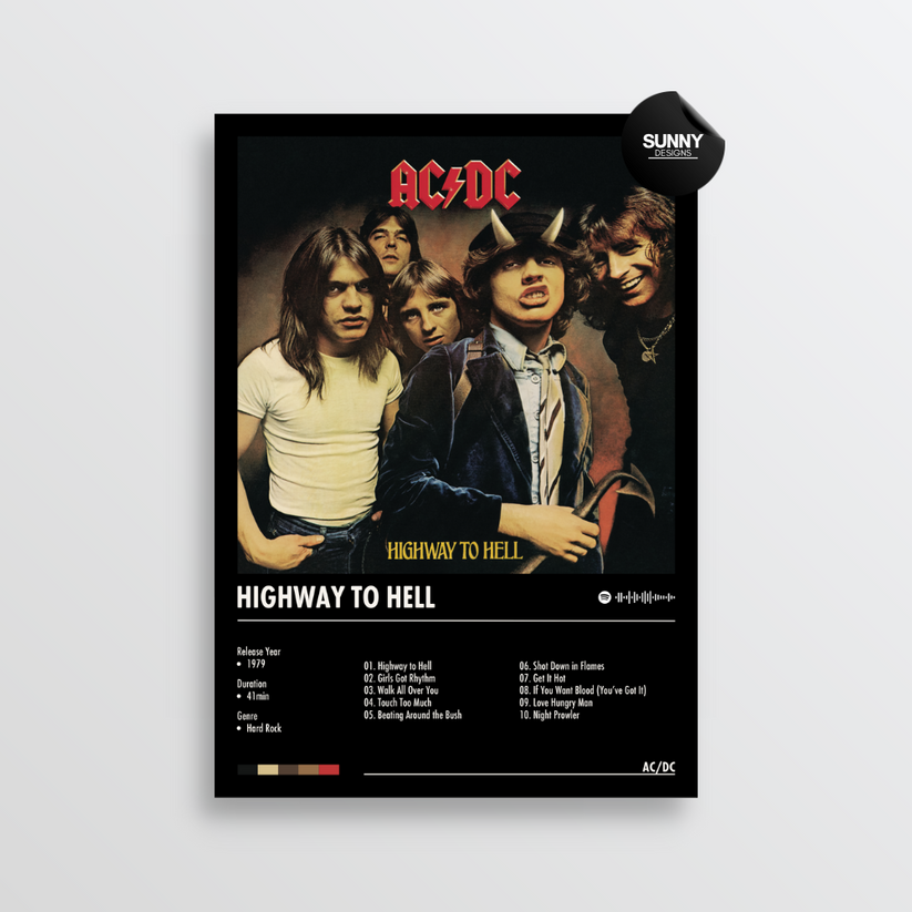 AC/DC - Highway to Hell | Album Cover Poster – Sunny Designs Posters