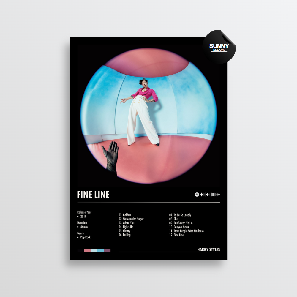 Harry Styles Fine Line merch custom album cover poster music poster personalized gifts poster mockup poster template Sunny Designs Poster