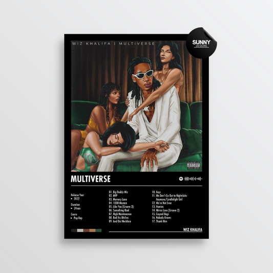 Wiz Khalifa Multiverse merch custom album cover poster music poster personalized gifts poster mockup poster template album posters for wall Sunny Designs Poster
