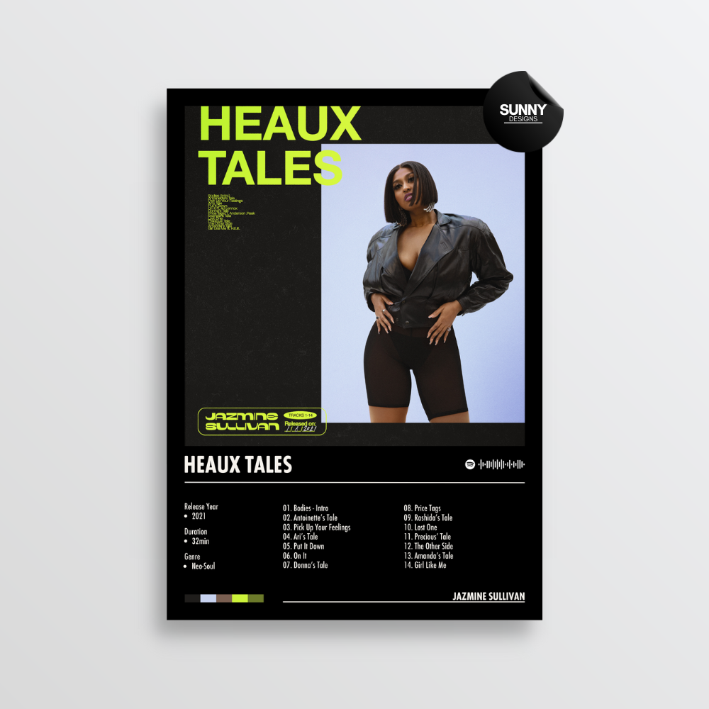 Jazmine Sullivan Heaux Tales merch custom album cover poster music poster personalized gifts poster mockup poster template album posters for wall Sunny Designs Poster 