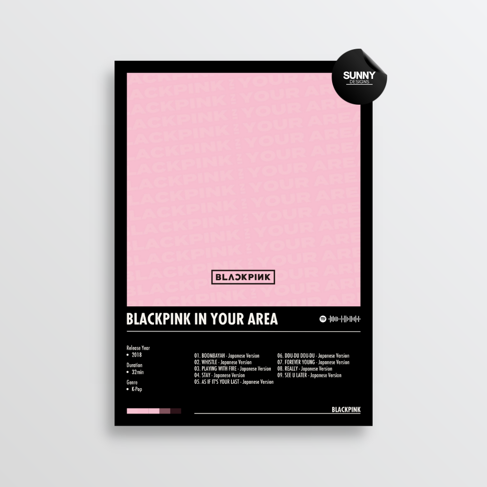 BLACKPINK BLACKPINK IN YOUR AREA merch custom album cover poster music poster personalized gifts poster mockup poster template album posters for wall Sunny Designs Poster 