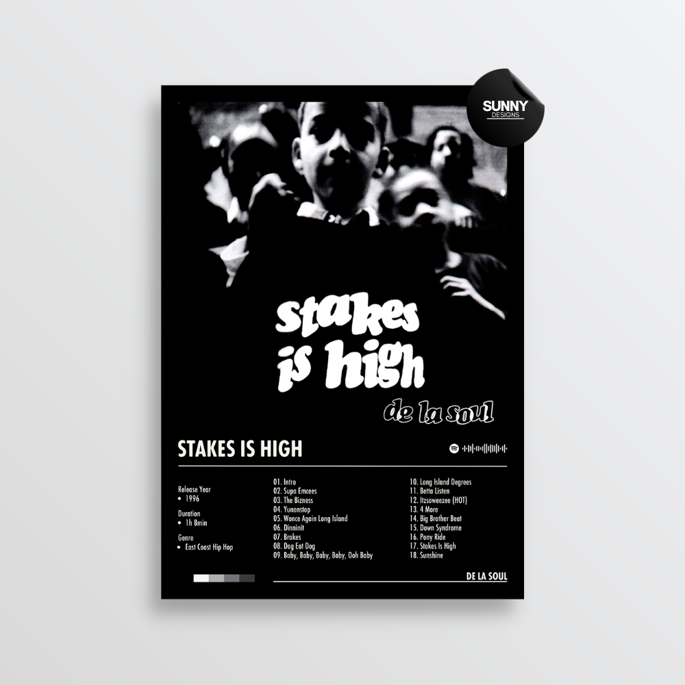 De La Soul Stakes Is High merch custom album cover poster music poster personalized gifts poster mockup poster template album posters for wall Sunny Designs Poster
