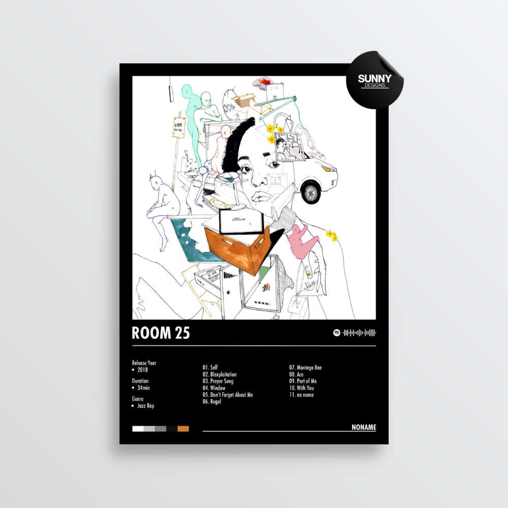 Noname Room 25 merch custom album cover poster music poster personalized gifts poster mockup poster template album posters for wall Sunny Designs Poster
