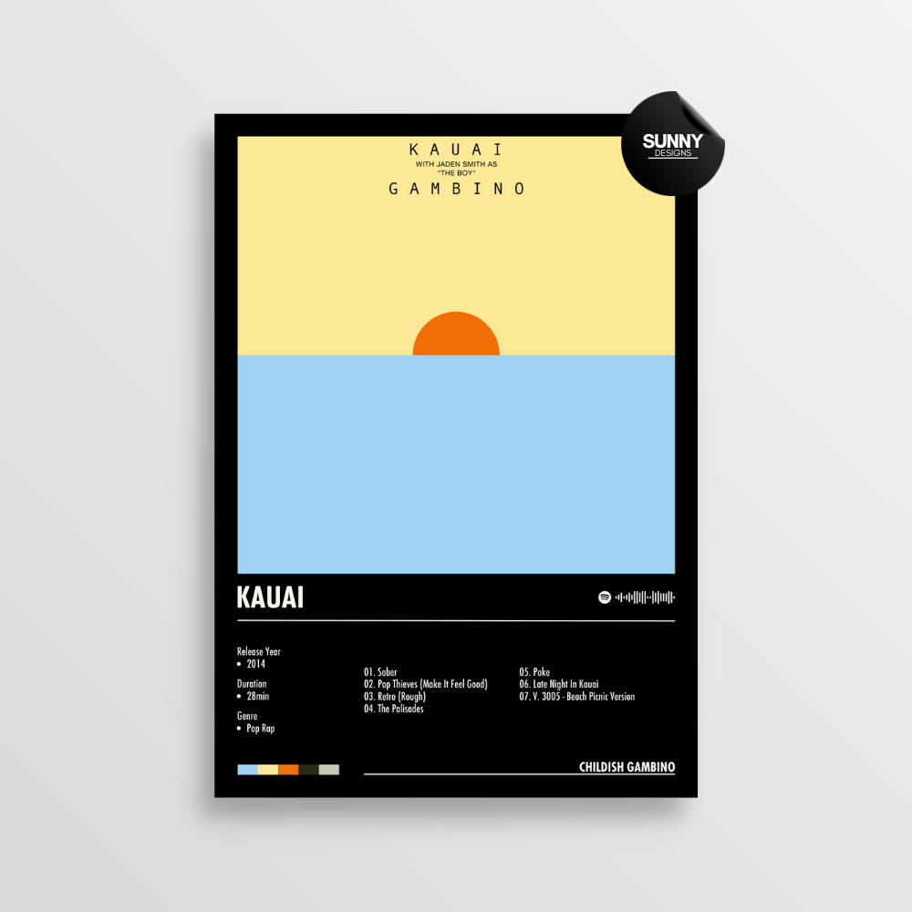 Childish Gambino Kauai merch custom album cover poster music poster personalized gifts poster mockup poster template Sunny Designs Poster