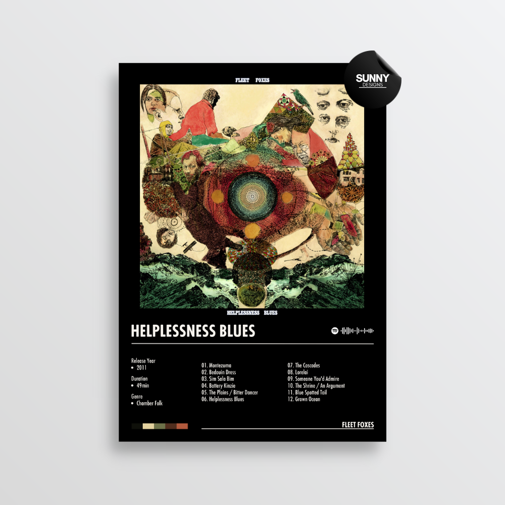 Fleet Foxes Helplessness Blues merch custom album cover poster music poster personalized gifts poster mockup poster template album posters for wall Sunny Designs Poster 