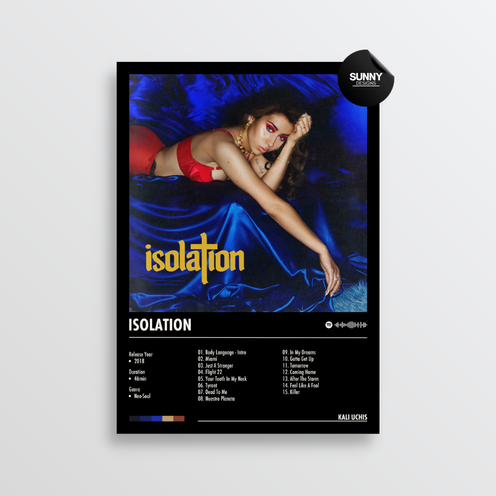 Kali Uchis Isolation merch custom album cover poster music poster personalized gifts poster mockup poster template album posters for wall Sunny Designs Poster 